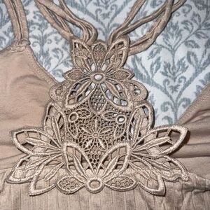 Aerie cropped tank top Bralette nude tan size M